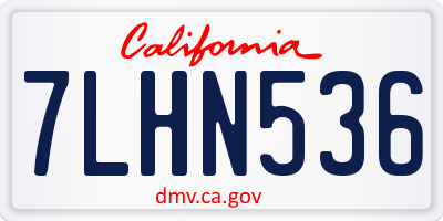 CA license plate 7LHN536