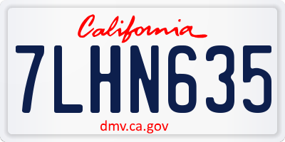 CA license plate 7LHN635