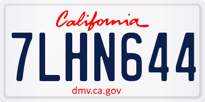CA license plate 7LHN644