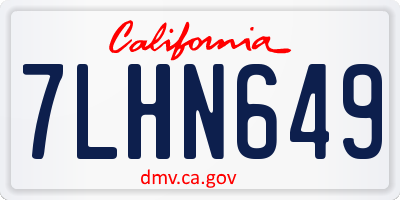 CA license plate 7LHN649