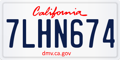 CA license plate 7LHN674