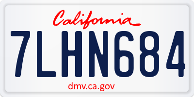 CA license plate 7LHN684
