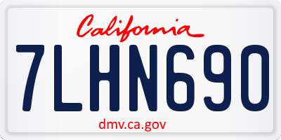 CA license plate 7LHN690