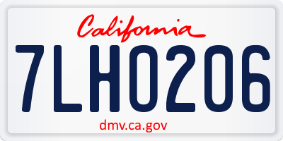CA license plate 7LHO206