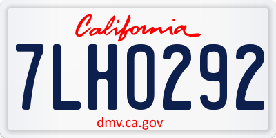 CA license plate 7LHO292