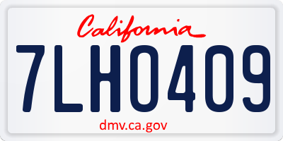 CA license plate 7LHO409