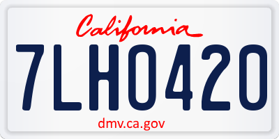 CA license plate 7LHO420