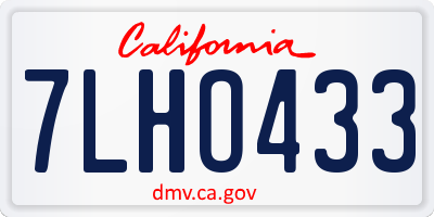 CA license plate 7LHO433