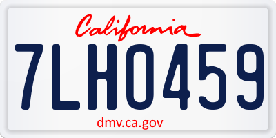 CA license plate 7LHO459