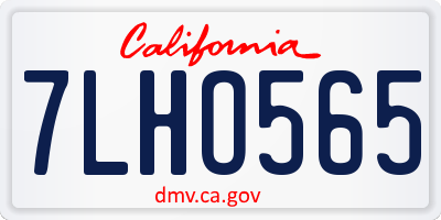 CA license plate 7LHO565