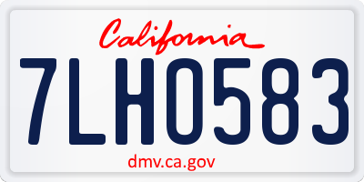 CA license plate 7LHO583