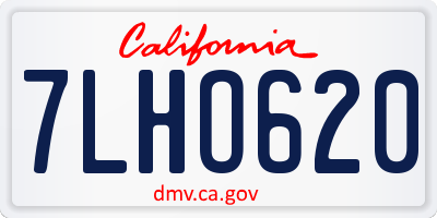 CA license plate 7LHO620
