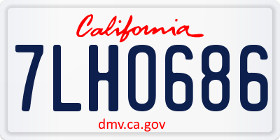 CA license plate 7LHO686