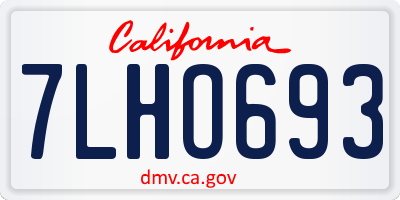 CA license plate 7LHO693