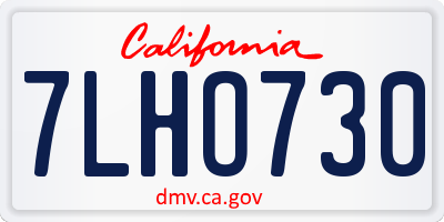 CA license plate 7LHO730