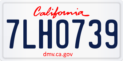 CA license plate 7LHO739