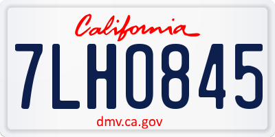 CA license plate 7LHO845