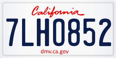 CA license plate 7LHO852
