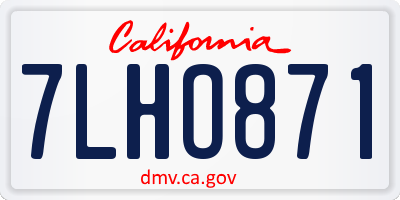 CA license plate 7LHO871