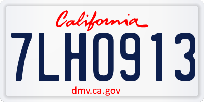CA license plate 7LHO913