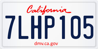 CA license plate 7LHP105