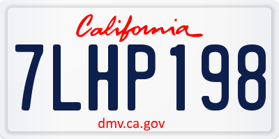CA license plate 7LHP198