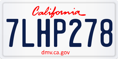 CA license plate 7LHP278