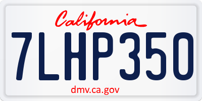 CA license plate 7LHP350