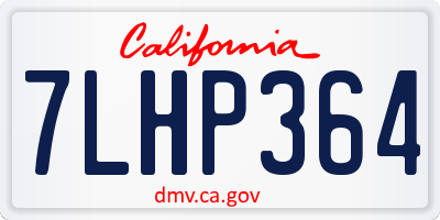 CA license plate 7LHP364
