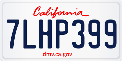 CA license plate 7LHP399