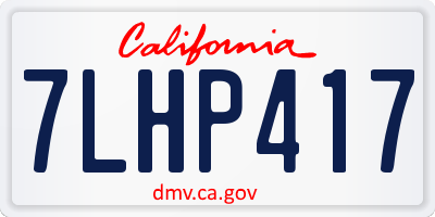CA license plate 7LHP417