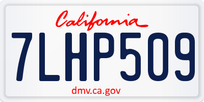 CA license plate 7LHP509