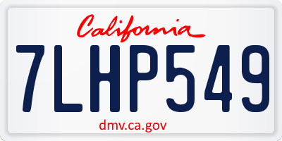 CA license plate 7LHP549
