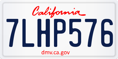 CA license plate 7LHP576