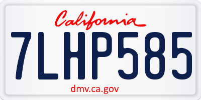 CA license plate 7LHP585