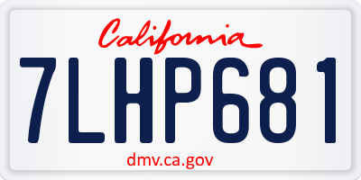 CA license plate 7LHP681