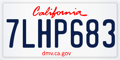 CA license plate 7LHP683