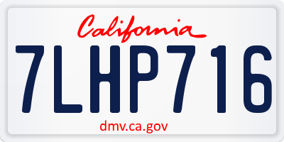 CA license plate 7LHP716
