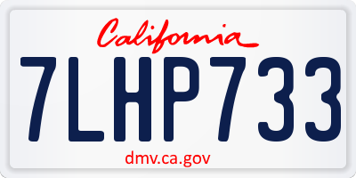 CA license plate 7LHP733