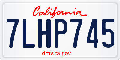 CA license plate 7LHP745
