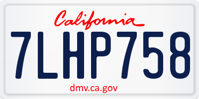 CA license plate 7LHP758