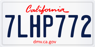 CA license plate 7LHP772