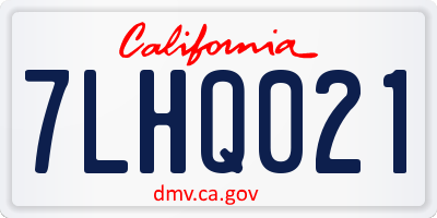 CA license plate 7LHQ021