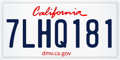 CA license plate 7LHQ181