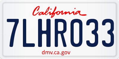 CA license plate 7LHR033