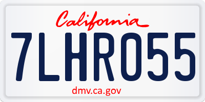 CA license plate 7LHR055