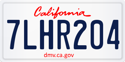 CA license plate 7LHR204