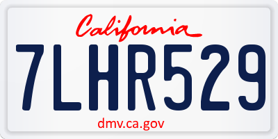 CA license plate 7LHR529