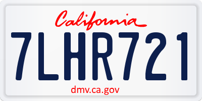 CA license plate 7LHR721