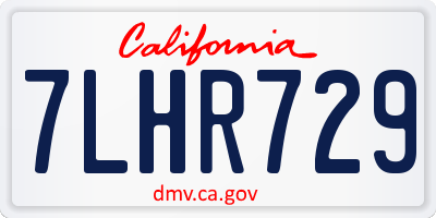 CA license plate 7LHR729